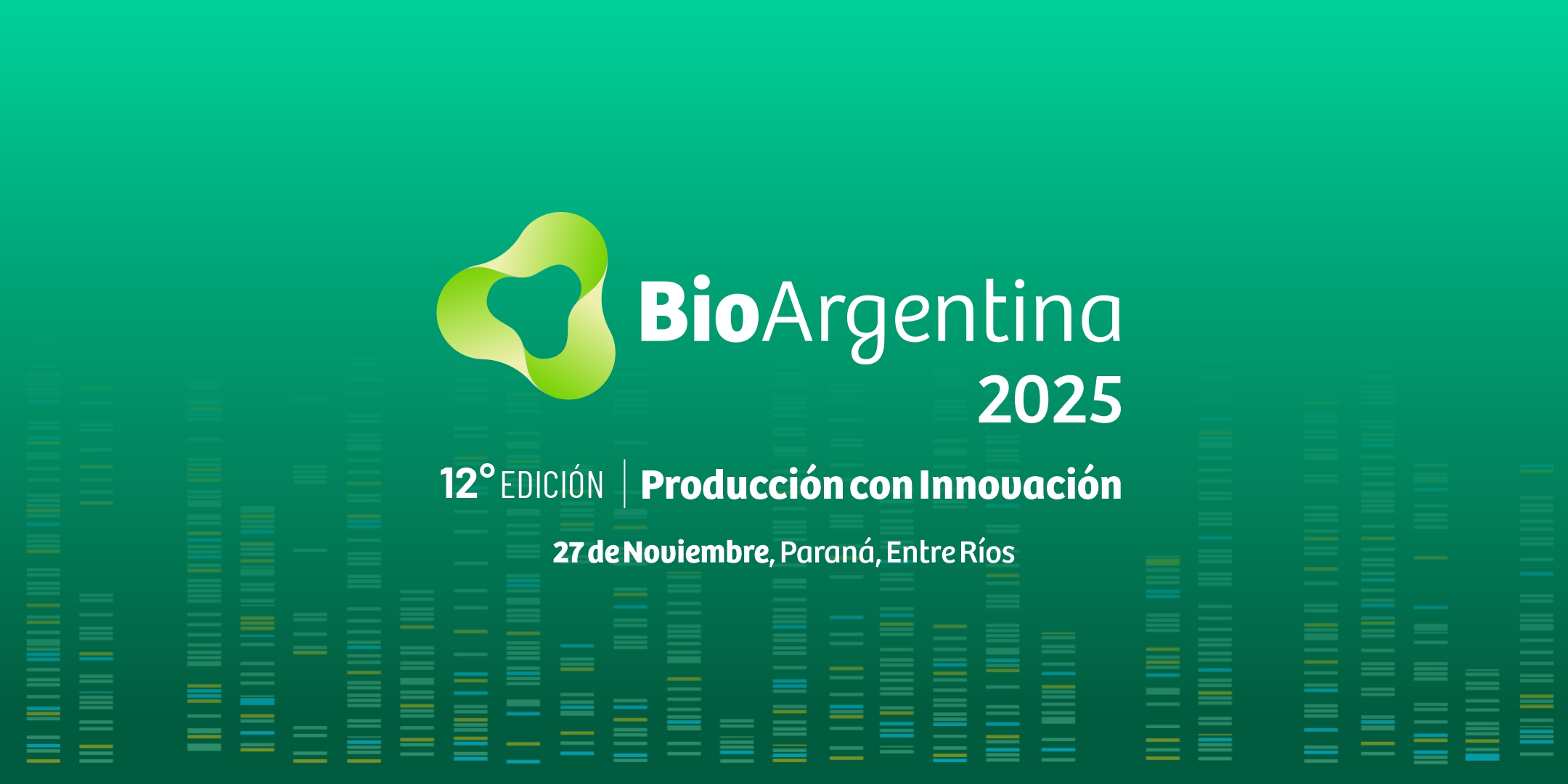 Imagen institucional de BioArgentina 2025, 12ª edición del evento, con el lema “Producción con Innovación”, que se realizará el 27 de noviembre en Paraná, Entre Ríos.